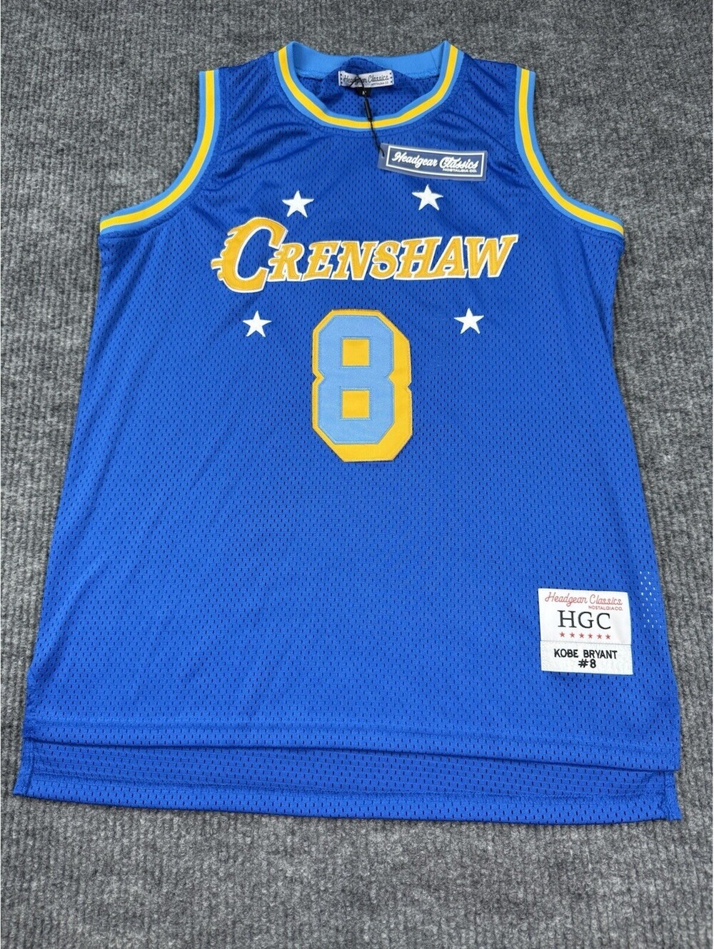 Headgear Classics Kobe Bryant 8 Crenshaw Basketball Jersey Mens M Blue NWT